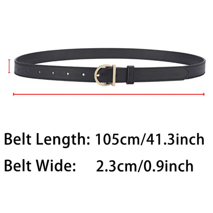 Women'S Belt Fashion Pin Buckle Thin Belt Genuine Luxury Soft Belt Women with Cargo Pants Jeans Windproof Belt PU Leather Belt