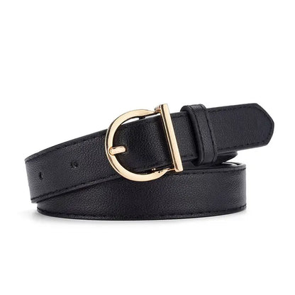 Women'S Belt Fashion Pin Buckle Thin Belt Genuine Luxury Soft Belt Women with Cargo Pants Jeans Windproof Belt PU Leather Belt